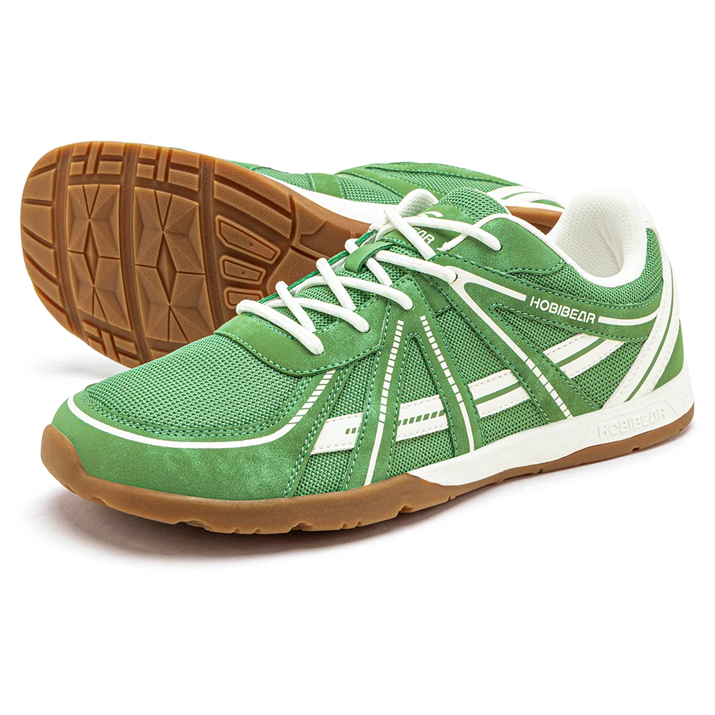 HOBIBEAR Wide Toe Box Walking Shoes Unisex Barefoot Cross Training Sneakers Classic Retro Lace-Up Running Shoes