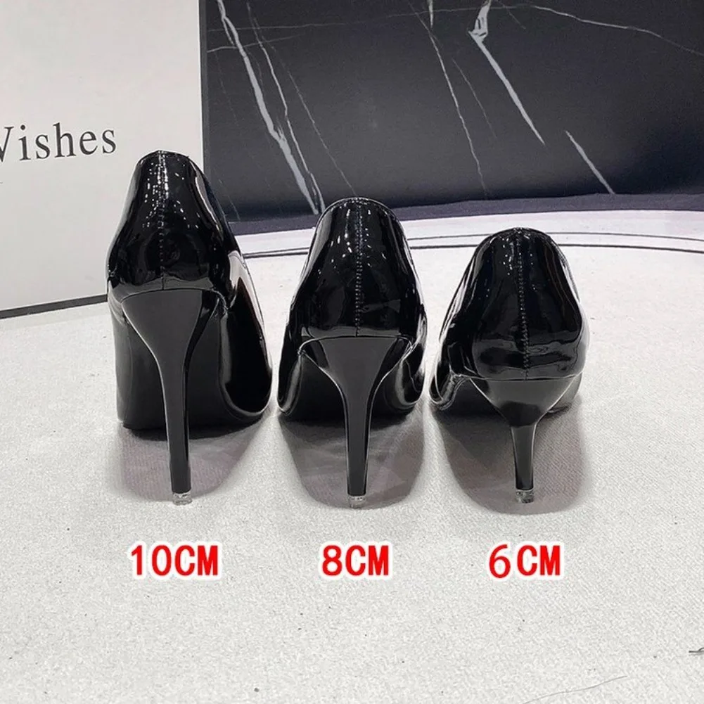 2026 New Sexy Black Sole Thin 6cm 8cm 10cm Heel High Heels Classic Style Black Office Work Shoes Light Lady Pumps Plus Size 43
