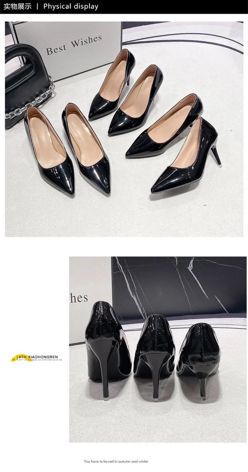 2026 New Sexy Black Sole Thin 6cm 8cm 10cm Heel High Heels Classic Style Black Office Work Shoes Light Lady Pumps Plus Size 43