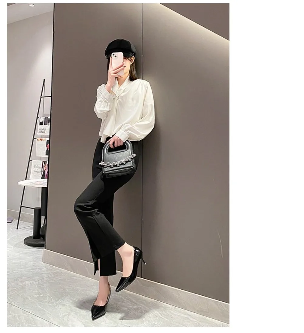 2026 New Sexy Black Sole Thin 6cm 8cm 10cm Heel High Heels Classic Style Black Office Work Shoes Light Lady Pumps Plus Size 43