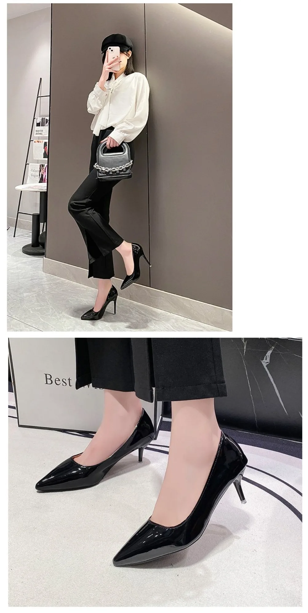 2026 New Sexy Black Sole Thin 6cm 8cm 10cm Heel High Heels Classic Style Black Office Work Shoes Light Lady Pumps Plus Size 43