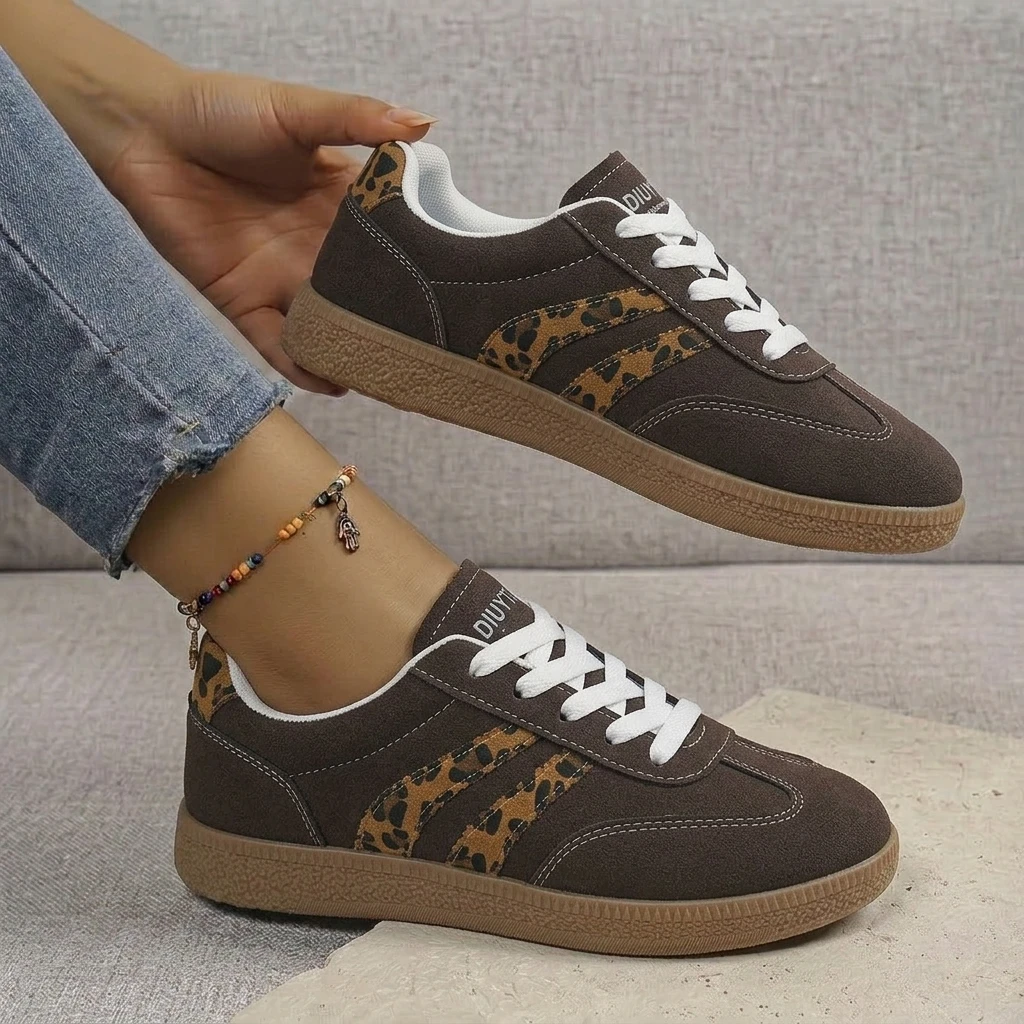 2026 Summer Leopard Print Striped Women's Shoes Size 35-44 Fashion Couple Thick-Soled New Trendy Student Running Outdoor Sports Casual Shoes
