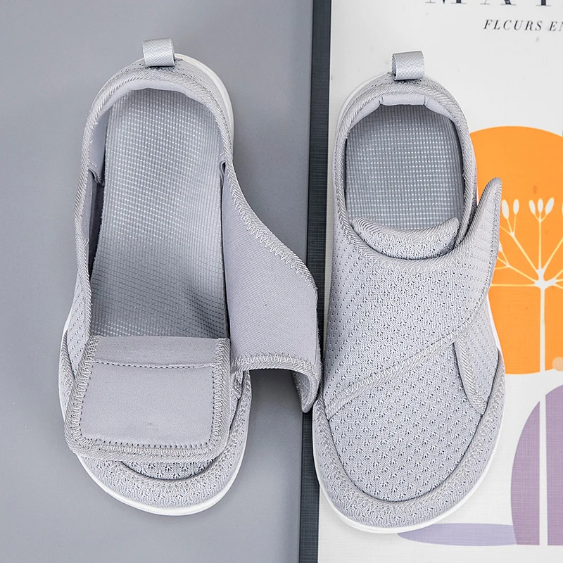 Open Shoes for Elderly Adjustable Diabetic Shoes Swollen Foot Fat Wide Hallux Valgus Bunion Orthopedics Thumb Eversion Men Women