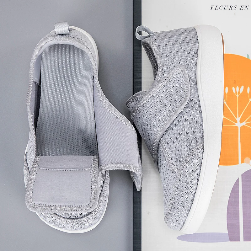 Open Shoes for Elderly Adjustable Diabetic Shoes Swollen Foot Fat Wide Hallux Valgus Bunion Orthopedics Thumb Eversion Men Women