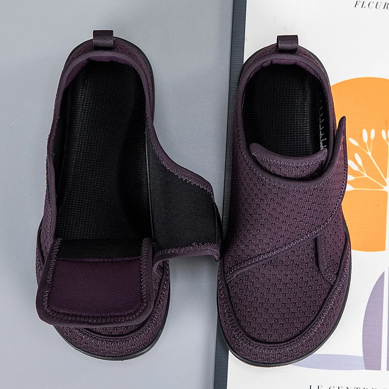 Open Shoes for Elderly Adjustable Diabetic Shoes Swollen Foot Fat Wide Hallux Valgus Bunion Orthopedics Thumb Eversion Men Women