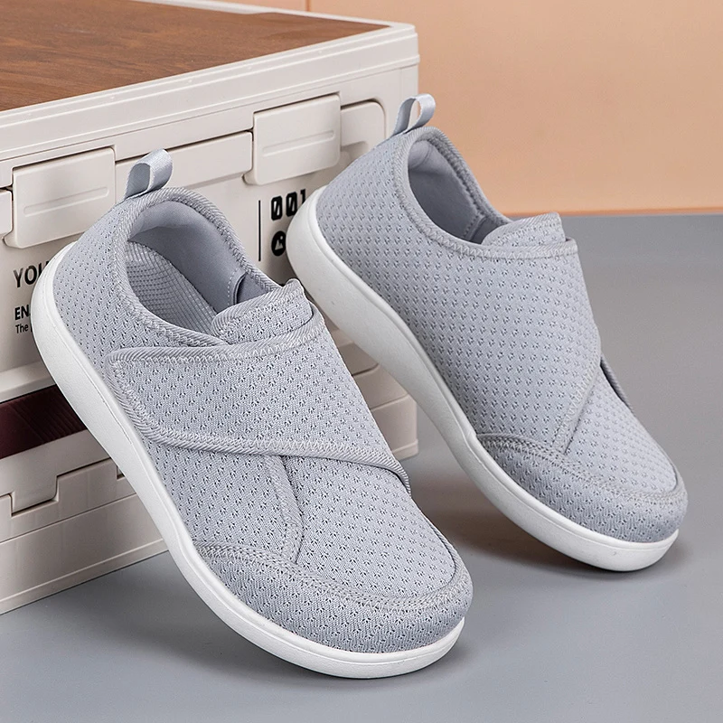 Open Shoes for Elderly Adjustable Diabetic Shoes Swollen Foot Fat Wide Hallux Valgus Bunion Orthopedics Thumb Eversion Men Women