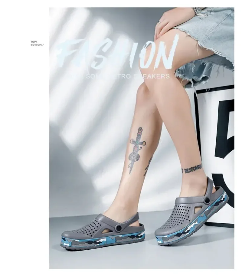 Summer Men Shoes Clogs Slippers Men Garden Flat Sandals Platform Sandals Man Water Shoes Male Sneakers Outdoor Home Slippers