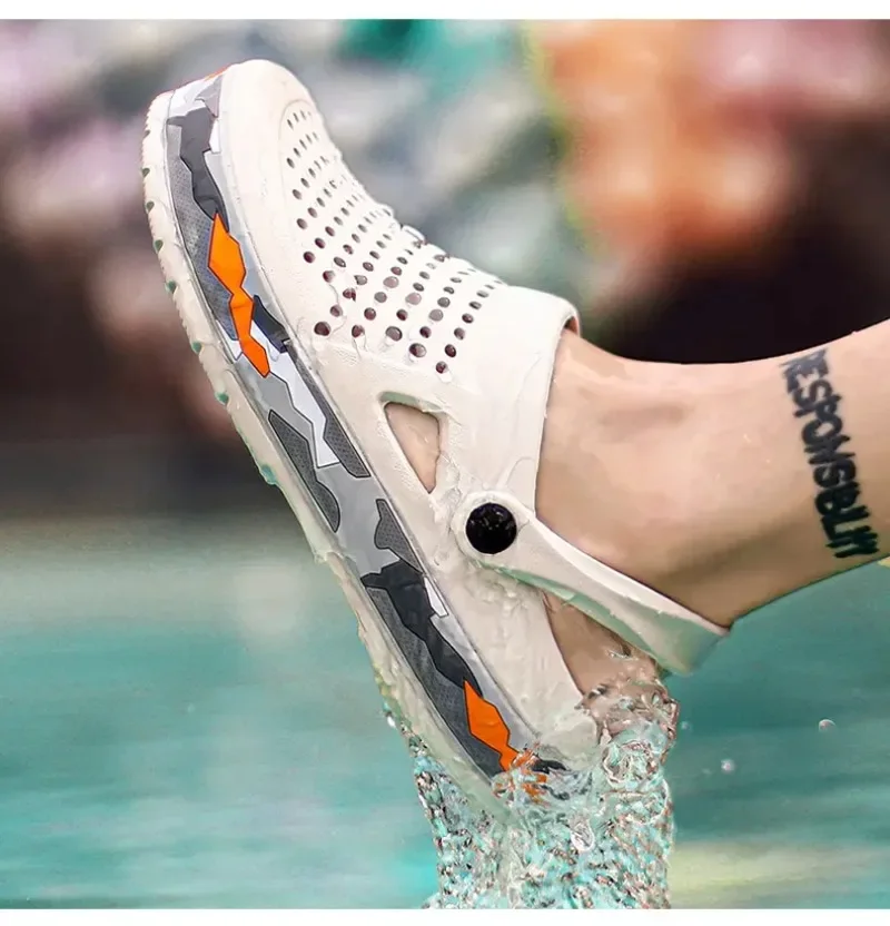 Summer Men Shoes Clogs Slippers Men Garden Flat Sandals Platform Sandals Man Water Shoes Male Sneakers Outdoor Home Slippers