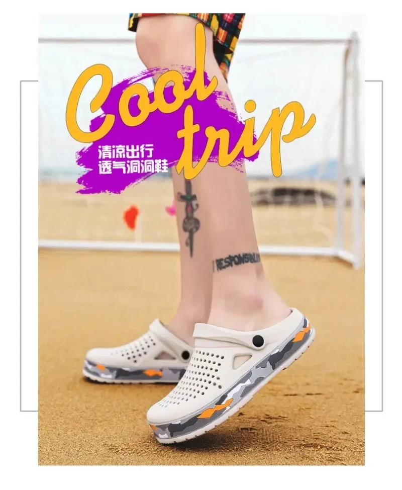 Summer Men Shoes Clogs Slippers Men Garden Flat Sandals Platform Sandals Man Water Shoes Male Sneakers Outdoor Home Slippers