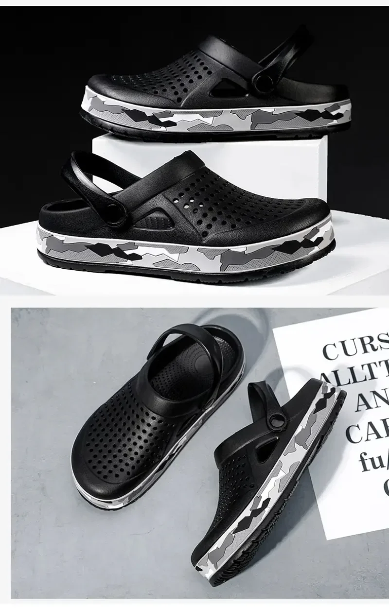 Summer Men Shoes Clogs Slippers Men Garden Flat Sandals Platform Sandals Man Water Shoes Male Sneakers Outdoor Home Slippers