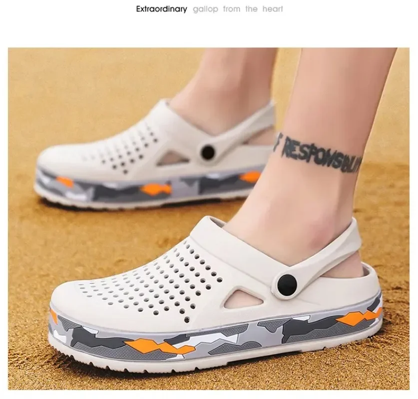 Summer Men Shoes Clogs Slippers Men Garden Flat Sandals Platform Sandals Man Water Shoes Male Sneakers Outdoor Home Slippers