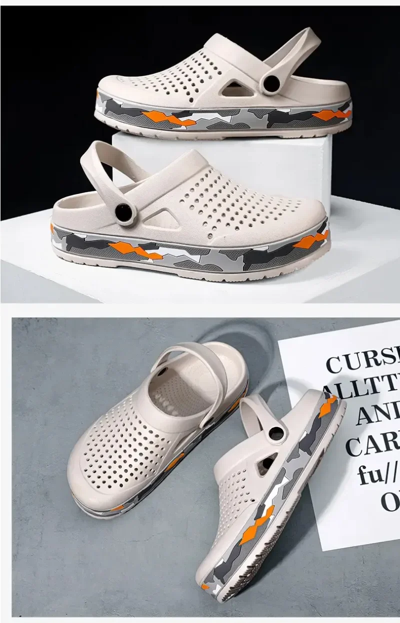 Summer Men Shoes Clogs Slippers Men Garden Flat Sandals Platform Sandals Man Water Shoes Male Sneakers Outdoor Home Slippers