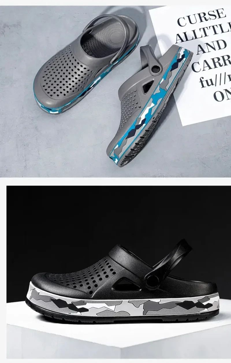 Summer Men Shoes Clogs Slippers Men Garden Flat Sandals Platform Sandals Man Water Shoes Male Sneakers Outdoor Home Slippers