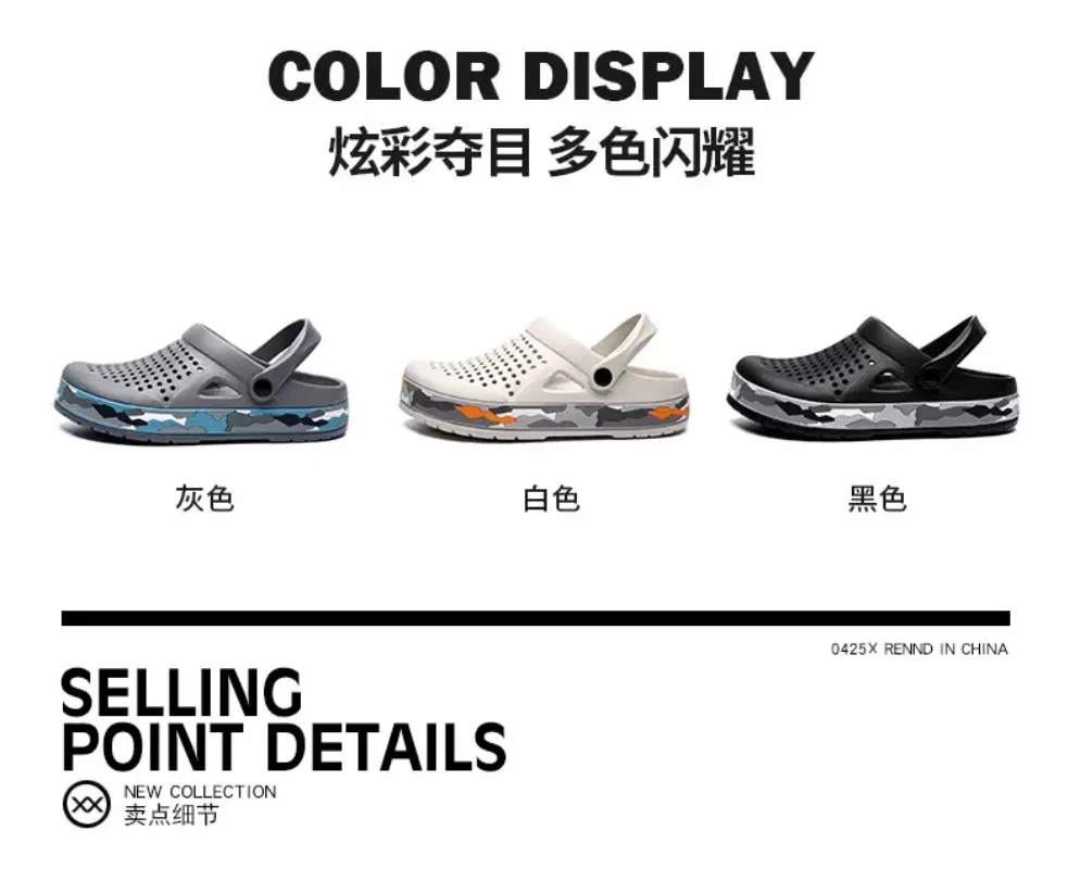 Summer Men Shoes Clogs Slippers Men Garden Flat Sandals Platform Sandals Man Water Shoes Male Sneakers Outdoor Home Slippers