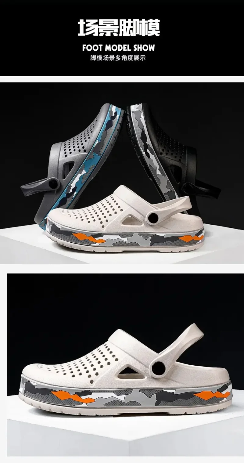 Summer Men Shoes Clogs Slippers Men Garden Flat Sandals Platform Sandals Man Water Shoes Male Sneakers Outdoor Home Slippers