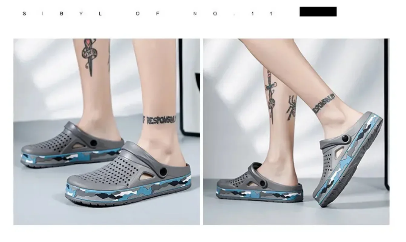 Summer Men Shoes Clogs Slippers Men Garden Flat Sandals Platform Sandals Man Water Shoes Male Sneakers Outdoor Home Slippers