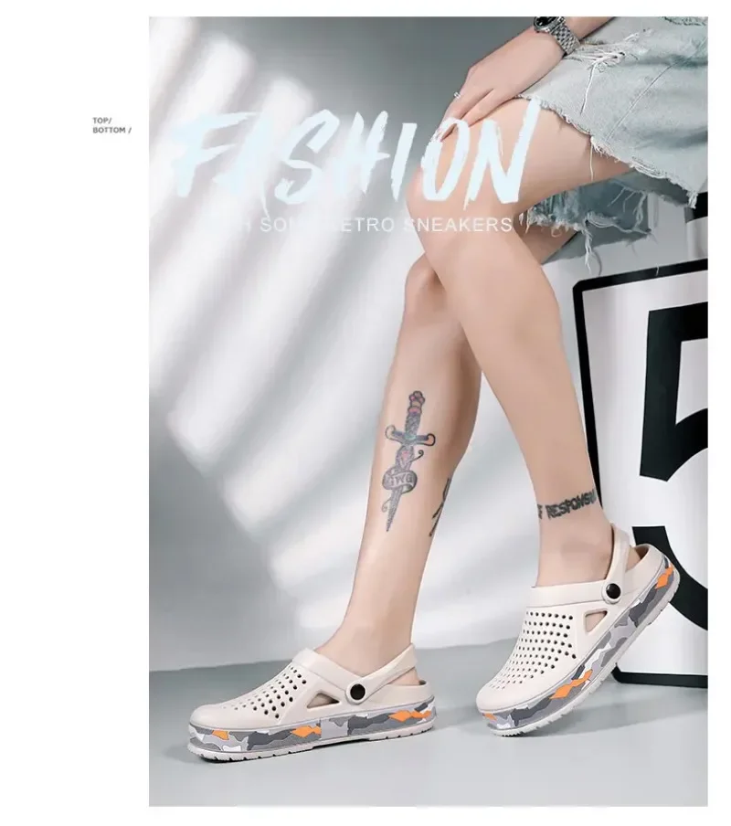 Summer Men Shoes Clogs Slippers Men Garden Flat Sandals Platform Sandals Man Water Shoes Male Sneakers Outdoor Home Slippers