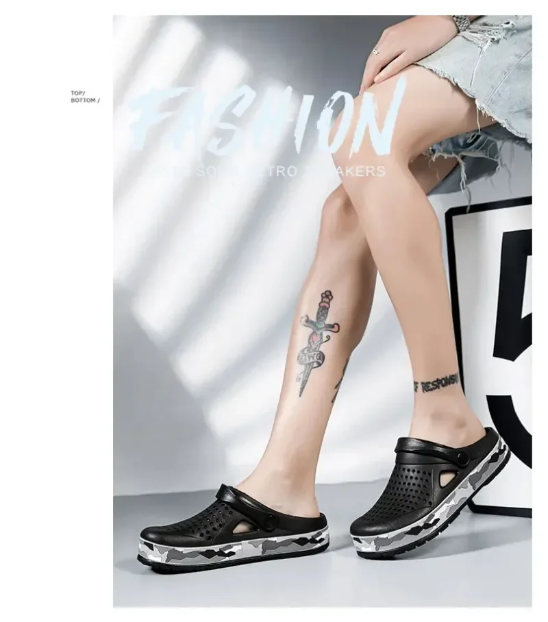 Summer Men Shoes Clogs Slippers Men Garden Flat Sandals Platform Sandals Man Water Shoes Male Sneakers Outdoor Home Slippers