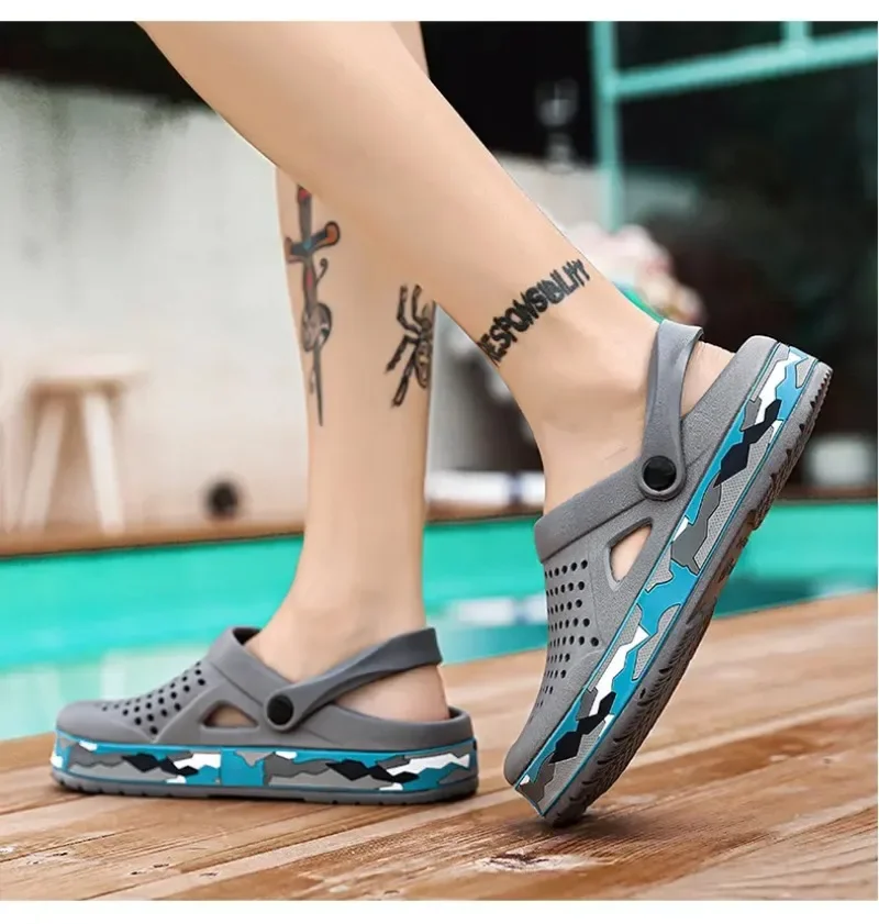 Summer Men Shoes Clogs Slippers Men Garden Flat Sandals Platform Sandals Man Water Shoes Male Sneakers Outdoor Home Slippers