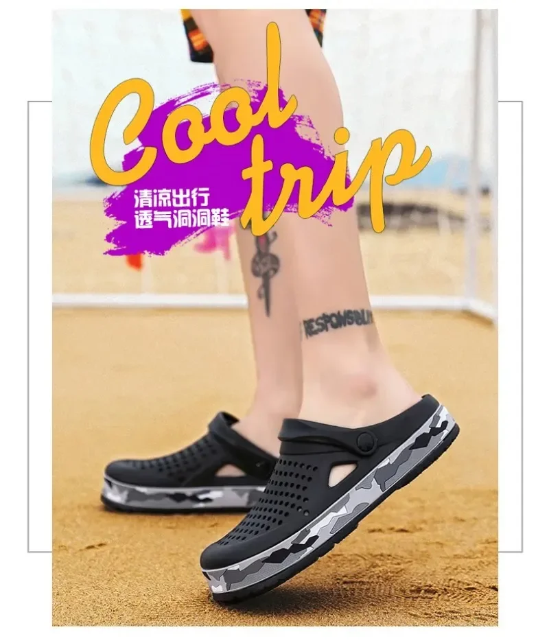 Summer Men Shoes Clogs Slippers Men Garden Flat Sandals Platform Sandals Man Water Shoes Male Sneakers Outdoor Home Slippers
