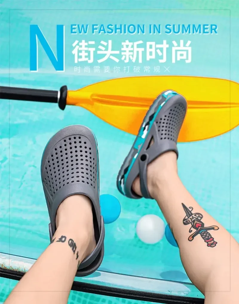 Summer Men Shoes Clogs Slippers Men Garden Flat Sandals Platform Sandals Man Water Shoes Male Sneakers Outdoor Home Slippers