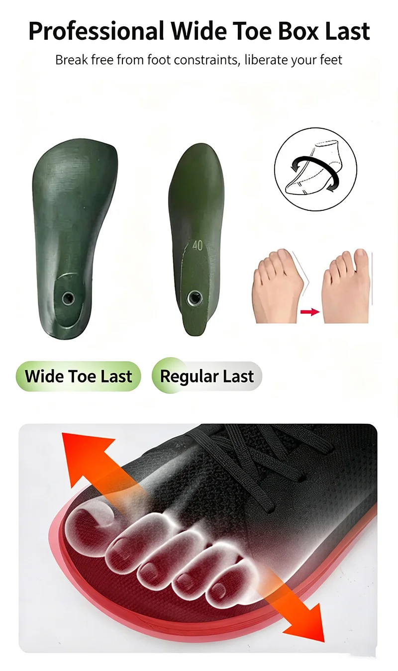 Mid-Top Barefoot Shoes Unisex Wide Toe Box Trail Running Sneakes Mens Womens Zero Drop Lace Up Outdoor Walking Non-Slip Boots