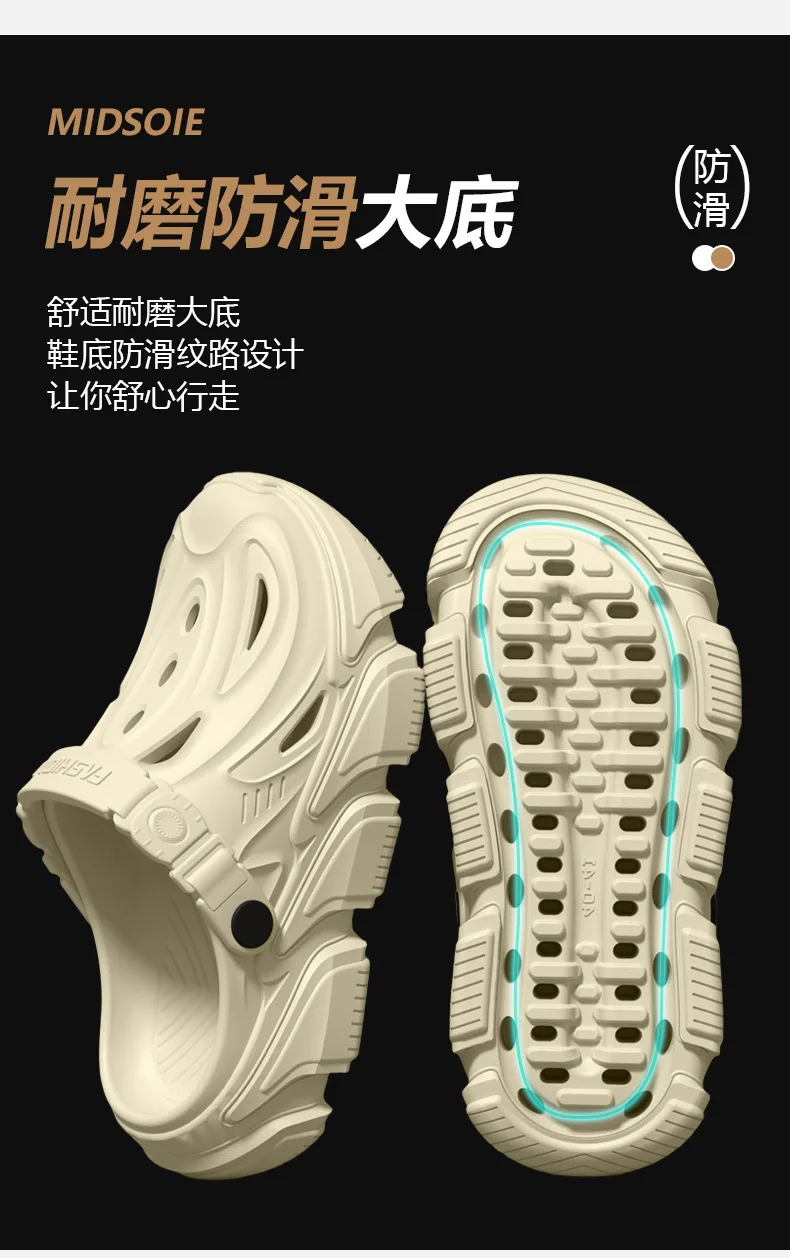 Anti Slip Hole Shoes for Men, 2026 New Style for Summer Outdoor Wear Driving Outdoors Beach Fishing River Wading Sandals for Men