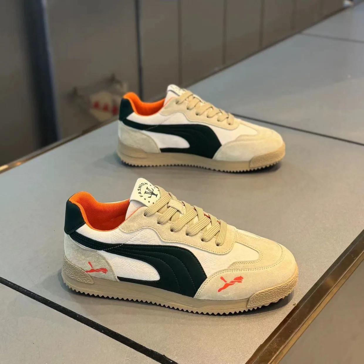 Large Size Men's Retro Sport Shoes Low-Top Flat Bottom Comfortable German Trainer for Summer And Autumn Stylish Footwear