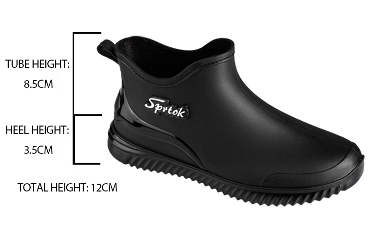 Fashionable Adult Short Rain Boots Waterproof Ankle Shoes Anti-Slip Durable Rubber Footwear For Men Women Suitable for Rainy Day