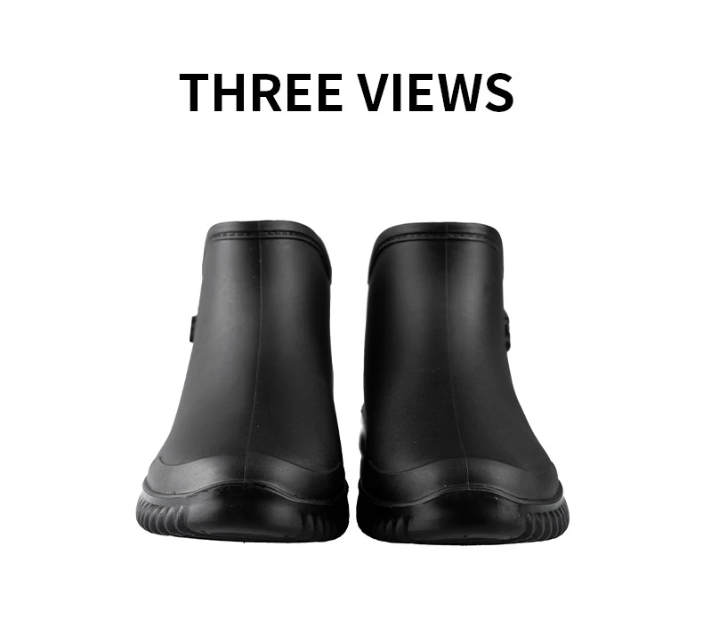 Fashionable Adult Short Rain Boots Waterproof Ankle Shoes Anti-Slip Durable Rubber Footwear For Men Women Suitable for Rainy Day