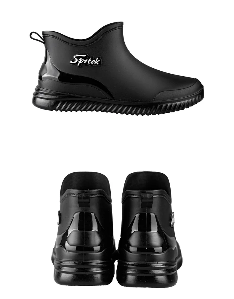 Fashionable Adult Short Rain Boots Waterproof Ankle Shoes Anti-Slip Durable Rubber Footwear For Men Women Suitable for Rainy Day