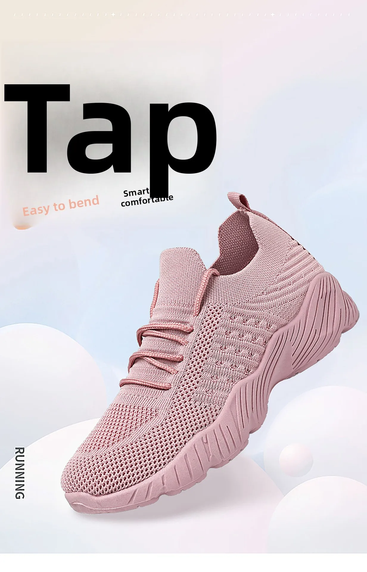 Women Breathable Flying Weave Sneakers Lightweight Soft Sole Elderly Mom Walking Shoes Summer Mesh Non Slip Casual Sports Shoes