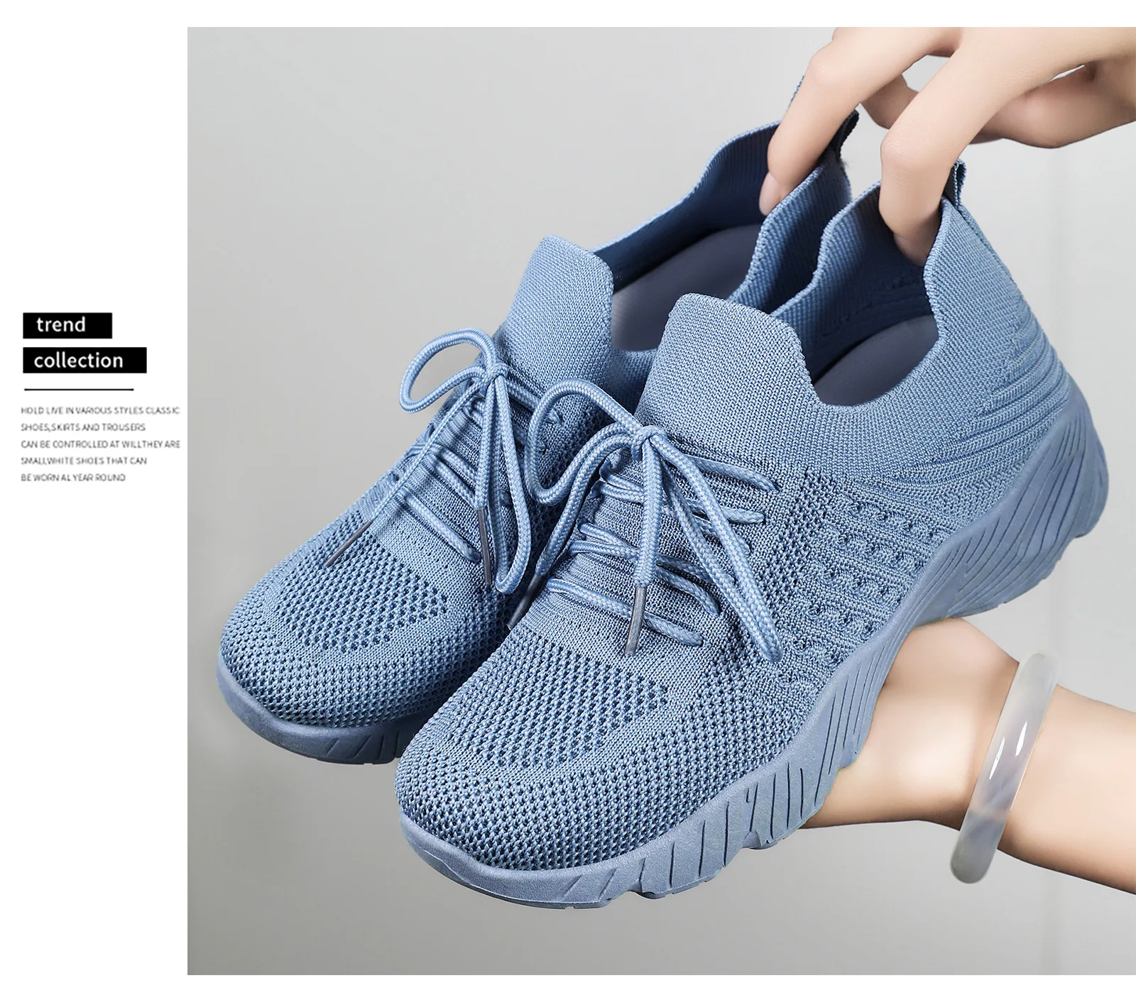 Women Breathable Flying Weave Sneakers Lightweight Soft Sole Elderly Mom Walking Shoes Summer Mesh Non Slip Casual Sports Shoes