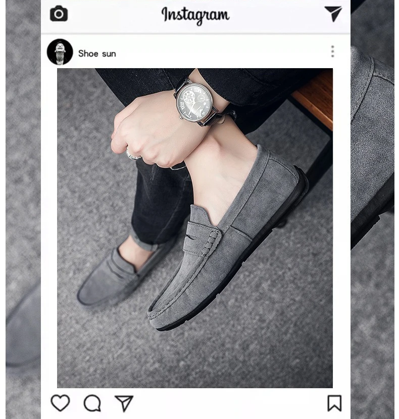 Men's Loafers Lightweight and Breathable Casual Shoes Mens Flat Driving Shoes Soft Sole Slip-on Business Shoes Moccasins