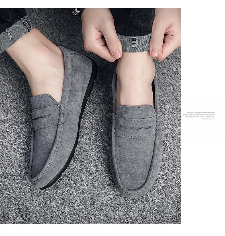 Men's Loafers Lightweight and Breathable Casual Shoes Mens Flat Driving Shoes Soft Sole Slip-on Business Shoes Moccasins