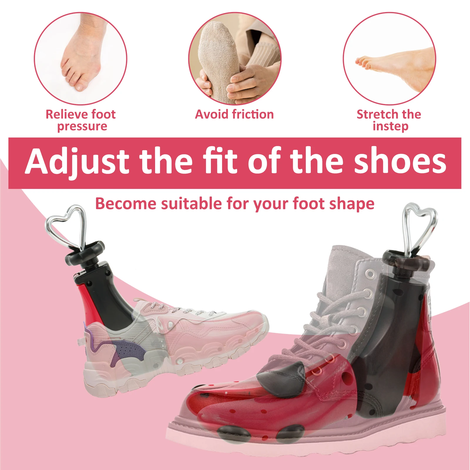 1/2Pcs Shoe Stretcher Multifunctional Shoe Trees Adjustable Universal Sneaker Shoe Boot Widener Stretcher for Men and Women