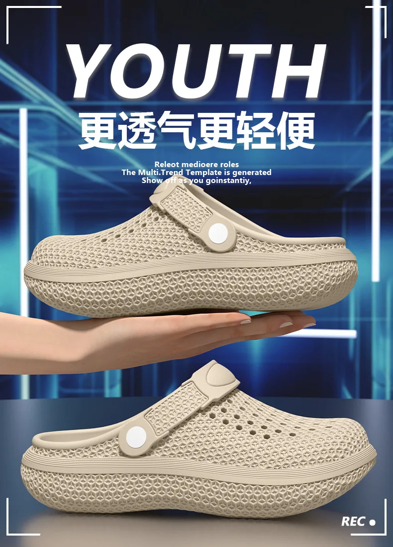 Men Soft Cloud Feel 4cm Chunky Platform Clogs Honeycomb EVA Breathable Hole Slippers Non-slip Casual Outdoor Garden Shoes