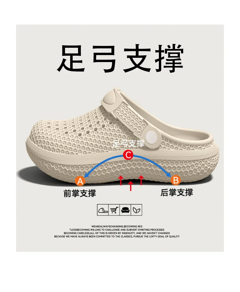 Men Soft Cloud Feel 4cm Chunky Platform Clogs Honeycomb EVA Breathable Hole Slippers Non-slip Casual Outdoor Garden Shoes