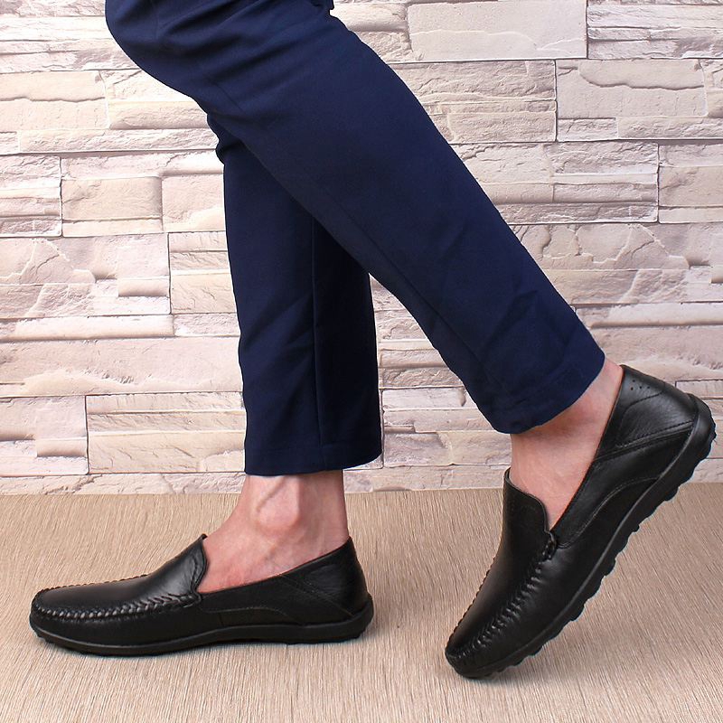 Genuine Leather Men Casual Shoes Luxury Brand Formal Men Loafers Moccasins Italian Breathable Slip on Male Boat Shoes Size 37-47
