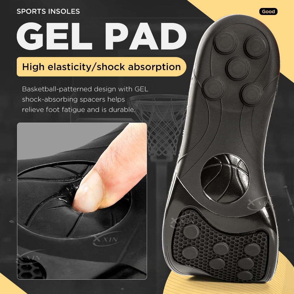 【Xxin】Spring Silicone Gel Shoe Insole Pad Elastic Sport Shoes Cushioning Insoles For Basketball Size35-46