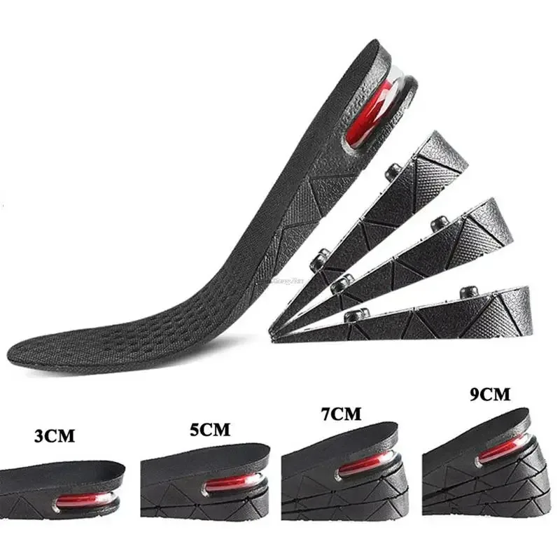 Multi-Level Height Lift Insoles, 3-9cm Air Cushion Shock Absorbing Inserts, Invisible Elevator Pads for Men & Women 1Pair/2Pairs
