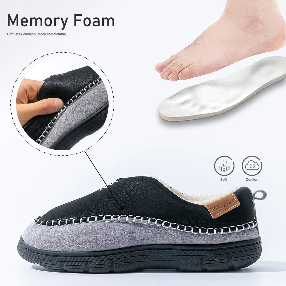 inter Men's Mark Line Slippers With Anti Slip TPR Sole, Soft, Warm, Comfortable And High-Quality Indoor Shoes