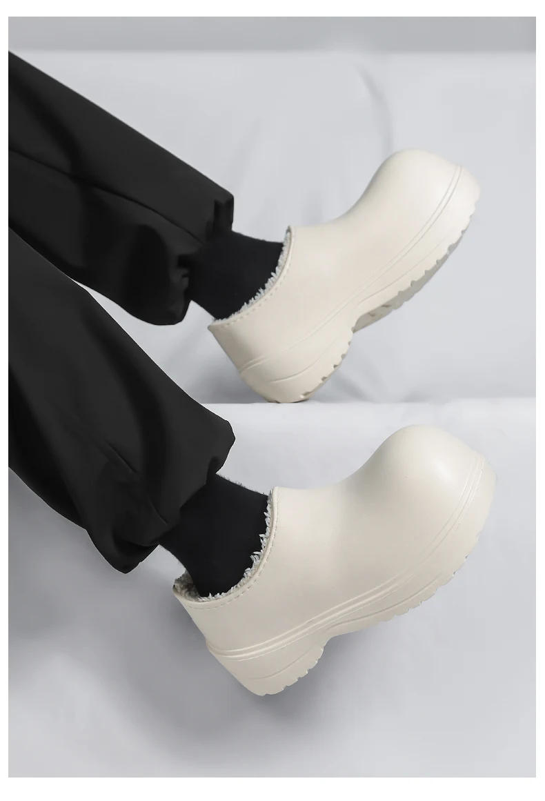 EVA New Slip-On Chef Shoes Men and Women General Casual Big Head Shoes lightweight Thick Soles All Wear Rain Shoes