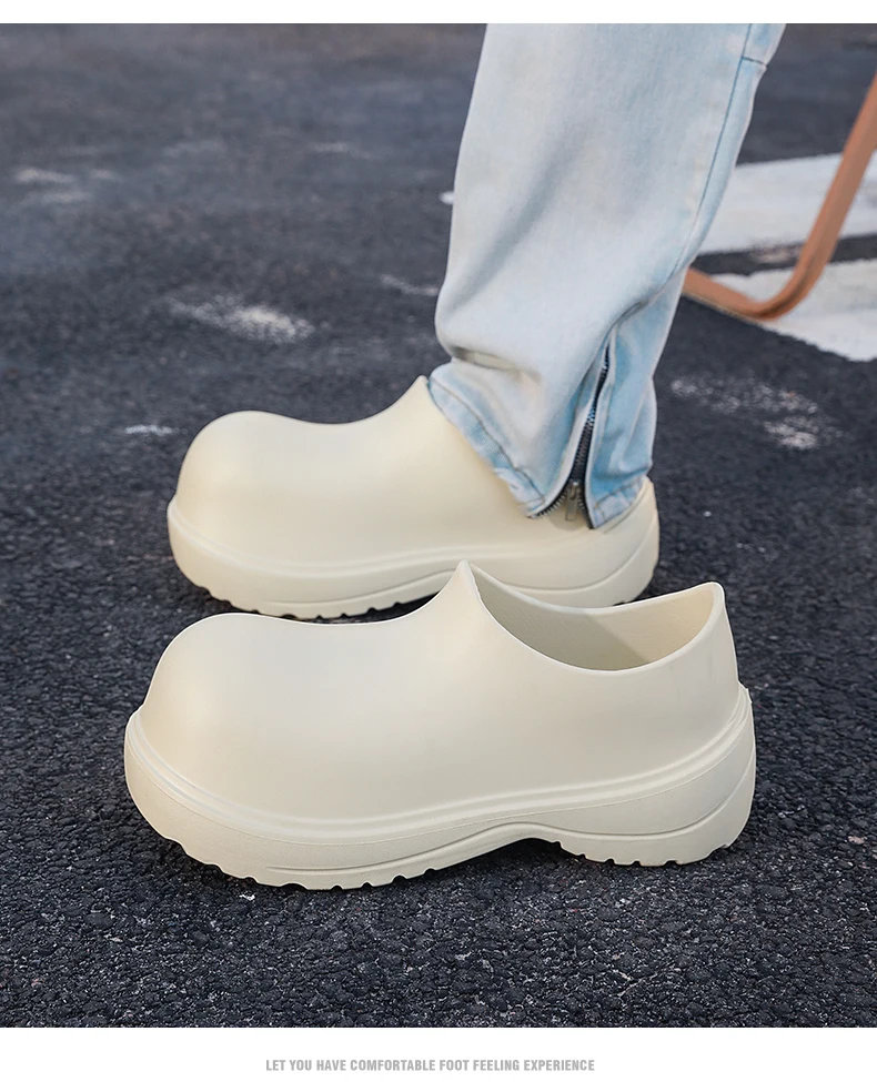 EVA New Slip-On Chef Shoes Men and Women General Casual Big Head Shoes lightweight Thick Soles All Wear Rain Shoes