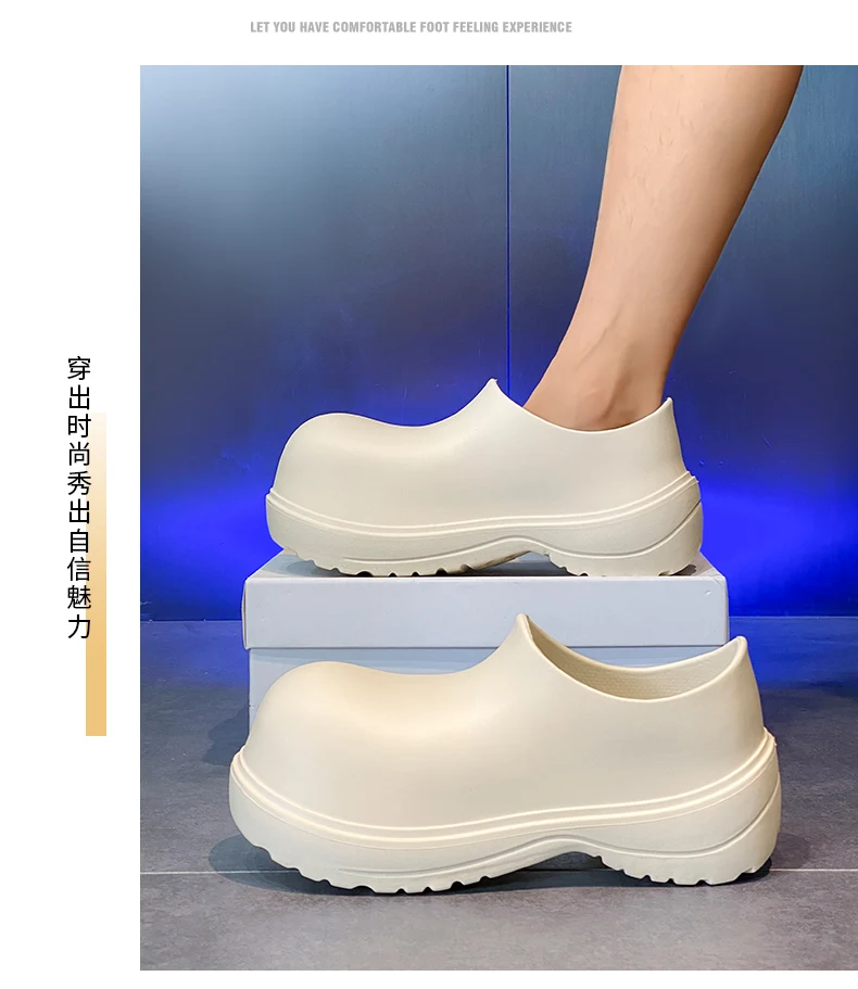 EVA New Slip-On Chef Shoes Men and Women General Casual Big Head Shoes lightweight Thick Soles All Wear Rain Shoes