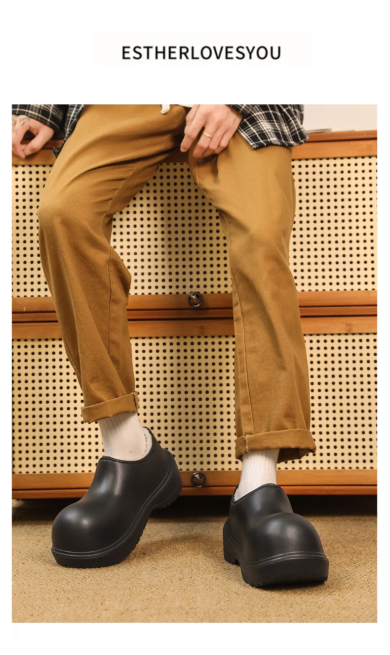 EVA New Slip-On Chef Shoes Men and Women General Casual Big Head Shoes lightweight Thick Soles All Wear Rain Shoes