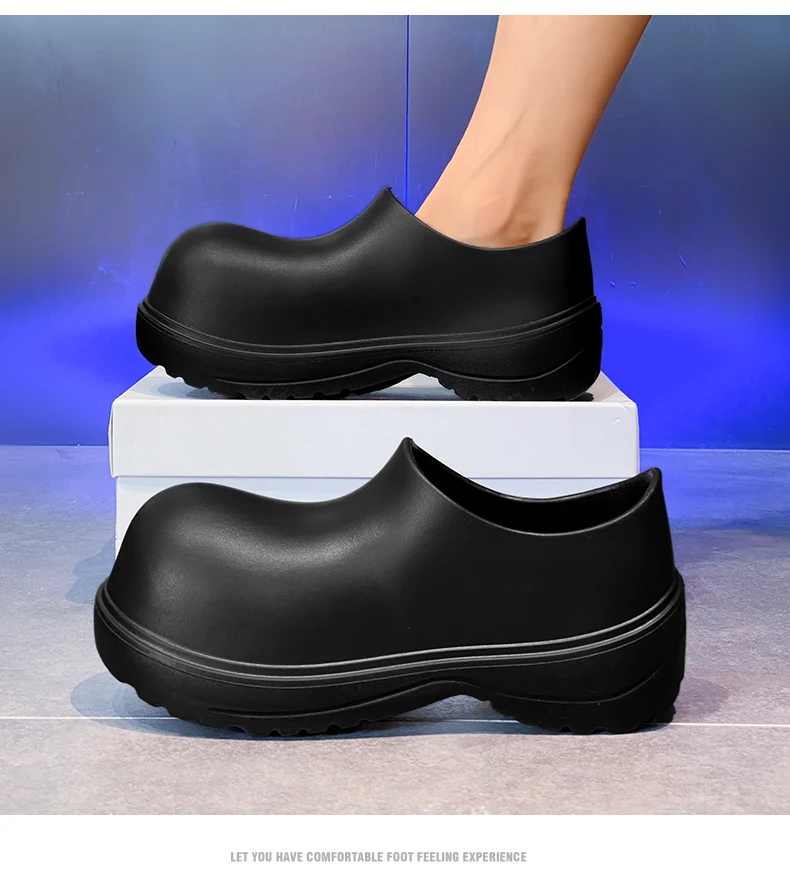 EVA New Slip-On Chef Shoes Men and Women General Casual Big Head Shoes lightweight Thick Soles All Wear Rain Shoes