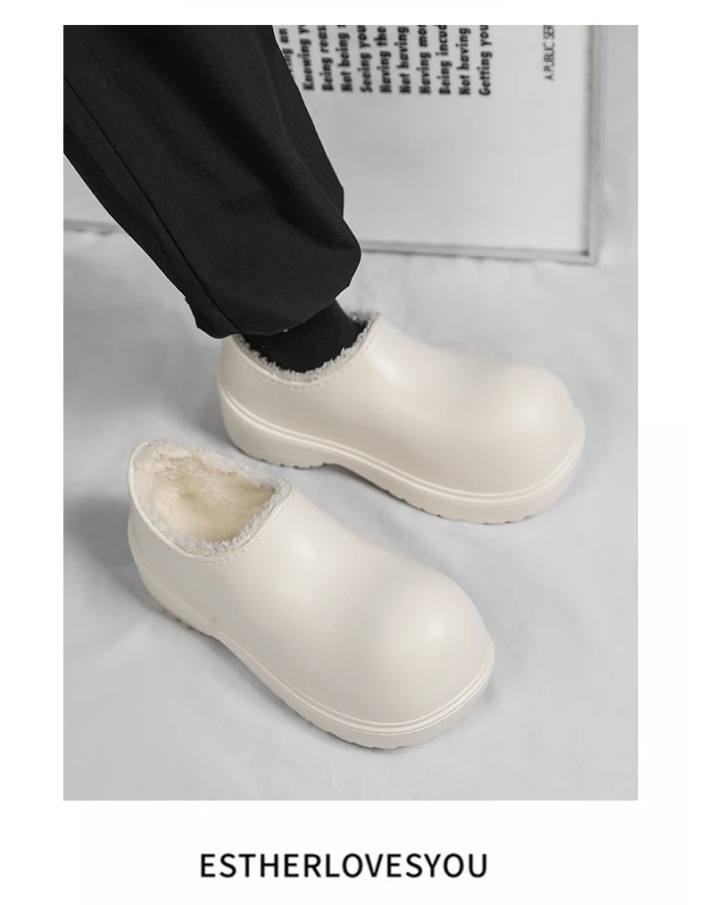 EVA New Slip-On Chef Shoes Men and Women General Casual Big Head Shoes lightweight Thick Soles All Wear Rain Shoes
