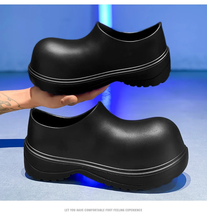 EVA New Slip-On Chef Shoes Men and Women General Casual Big Head Shoes lightweight Thick Soles All Wear Rain Shoes