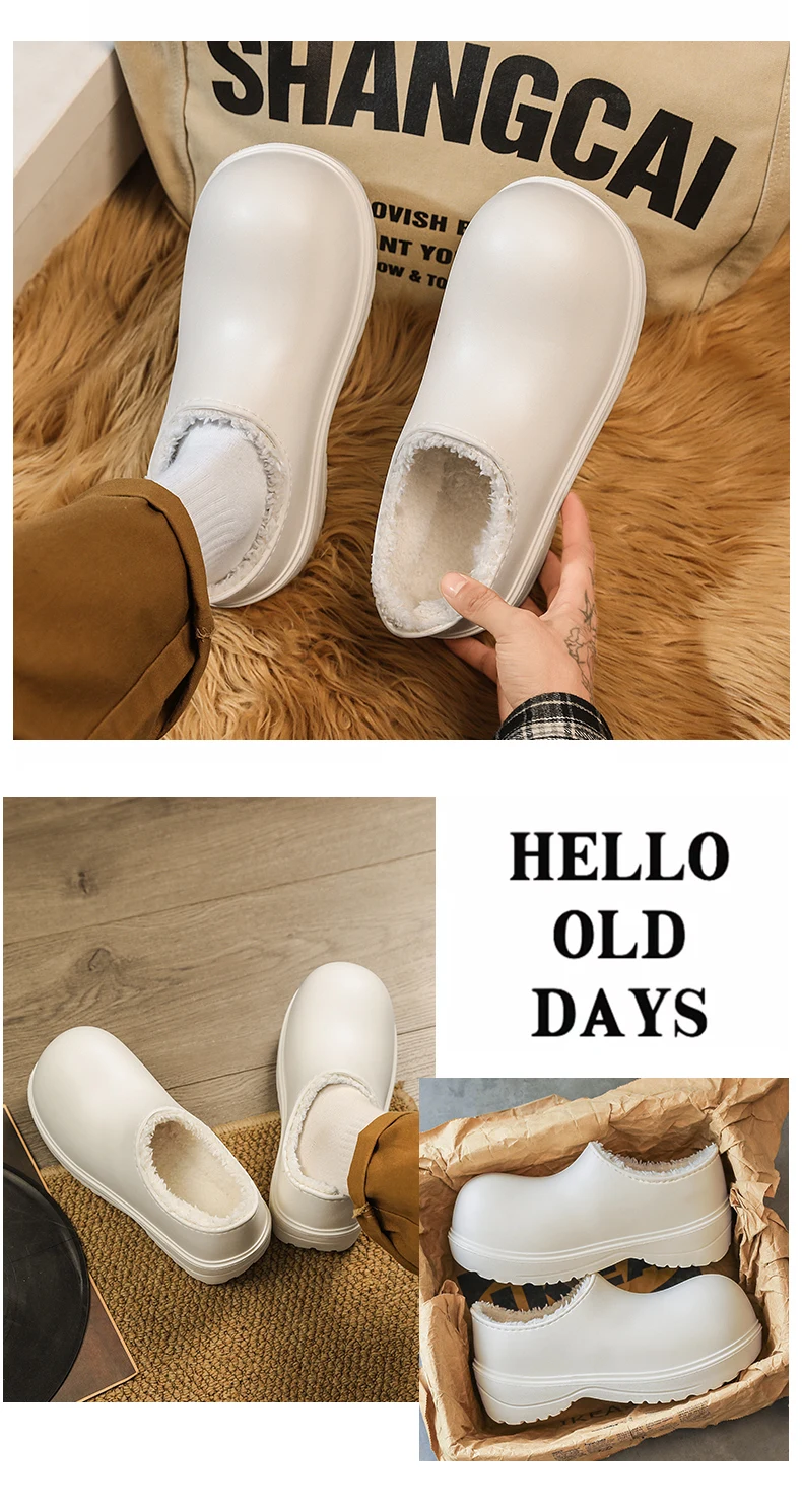 EVA New Slip-On Chef Shoes Men and Women General Casual Big Head Shoes lightweight Thick Soles All Wear Rain Shoes